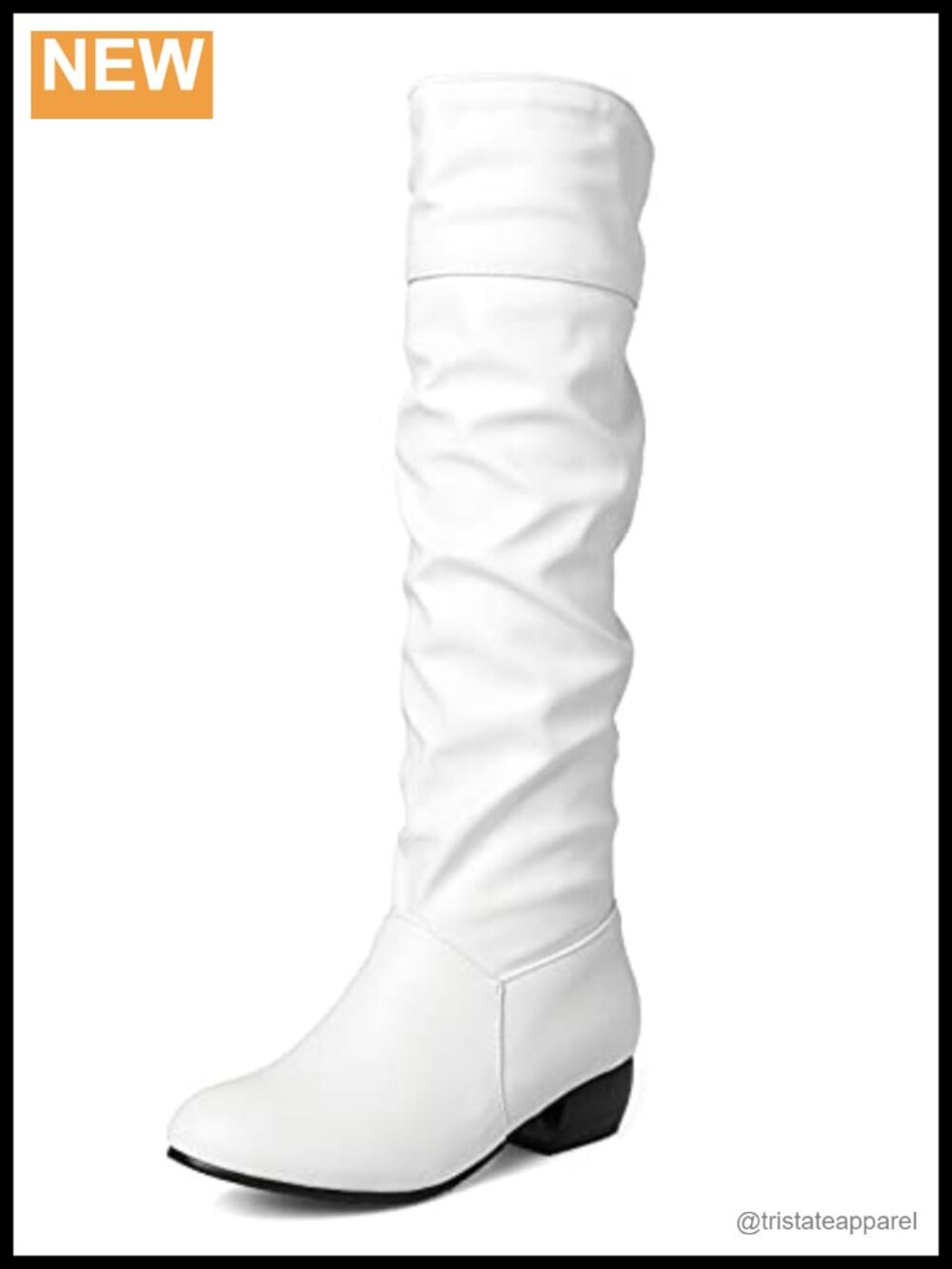 Faux Leather Knee High Slouch Boots Women's Flat Slip On Equestrian